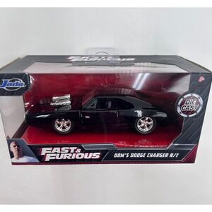 Jada Fast & Furious Dom's Dodge Charger R/T Die-Cast Black Car 1:24 Scale 24075